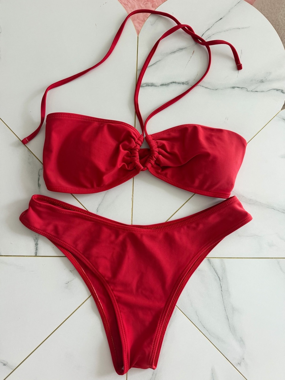 Red Two-Piece Bikini Set - Picture 7 of 9